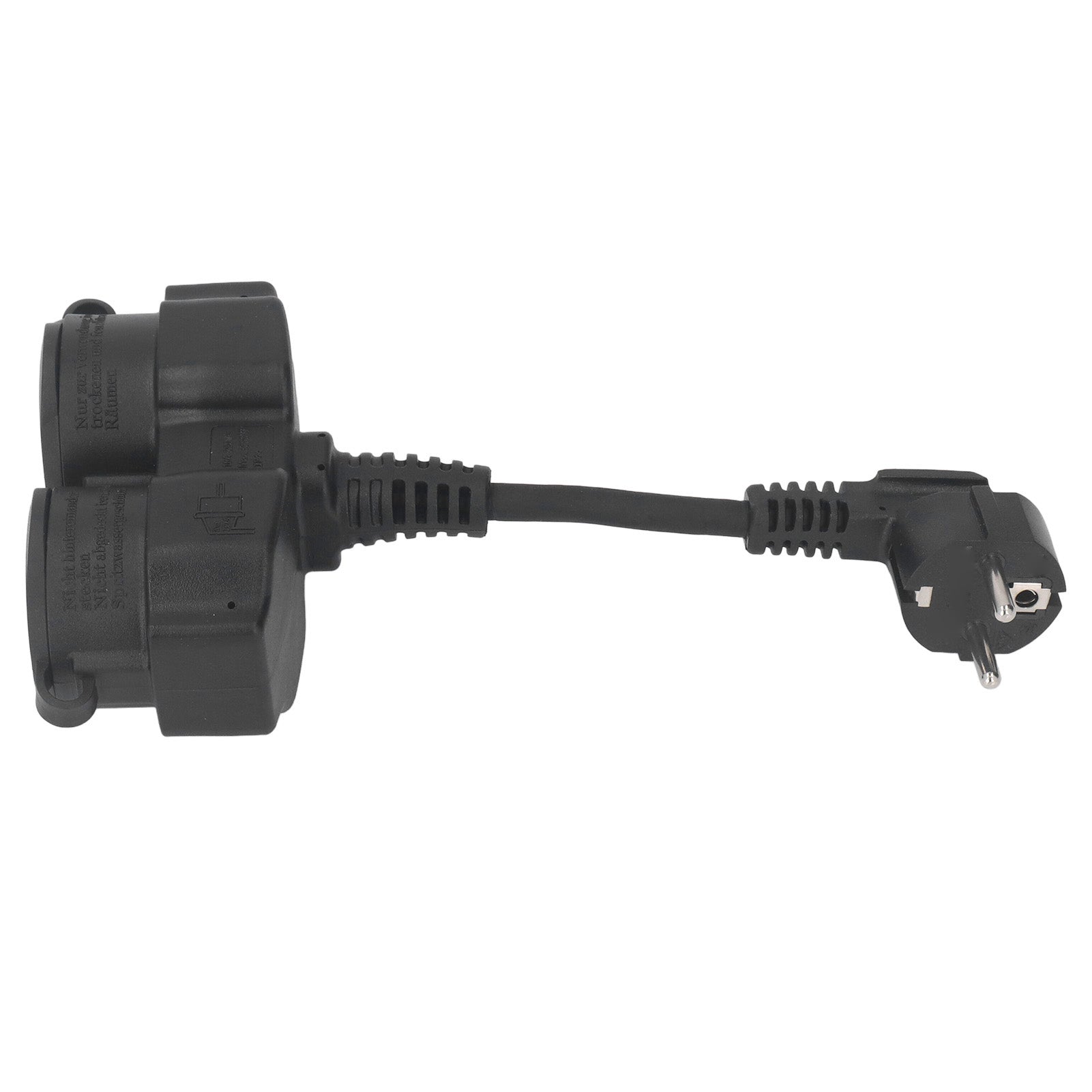 Double Plug Wall Socket  2 Way AC Distribution Splitter 5cmx1.5mm² Short Cable IP44 Waterproof  16A