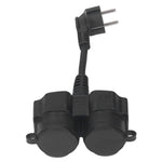 Double Plug Wall Socket  2 Way AC Distribution Splitter 5cmx1.5mm² Short Cable IP44 Waterproof  16A