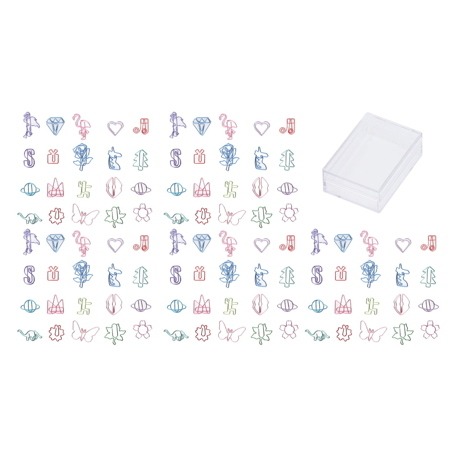 100pcs Paper Clips Multipurpose Cute Exquisite Colored Plating Reusable Metal Paperclips for Office School Students Presents