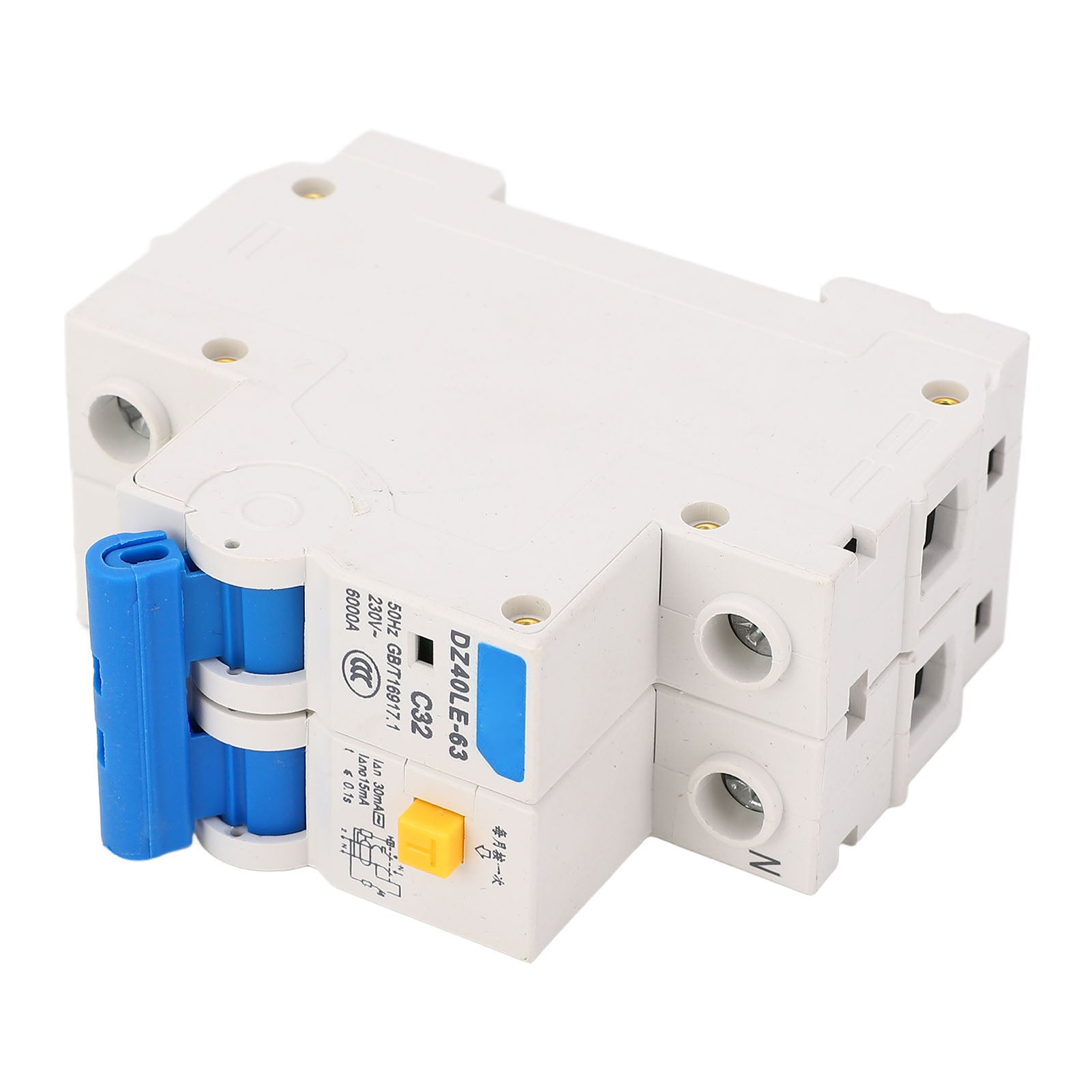 Miniature Circuit Breaker 1P Plus N Rail Mounting Double Handle Leakage Protector Air Switch for Home