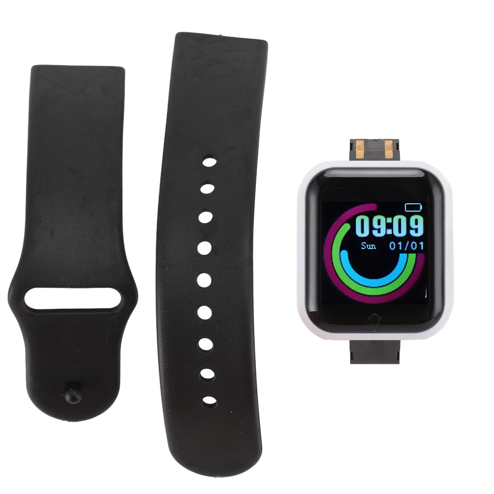 1.44in Screen Sports Smartwatch Sleep Monitoring Step Counting IP65 Waterproof Smart Watch for Health Care White Black