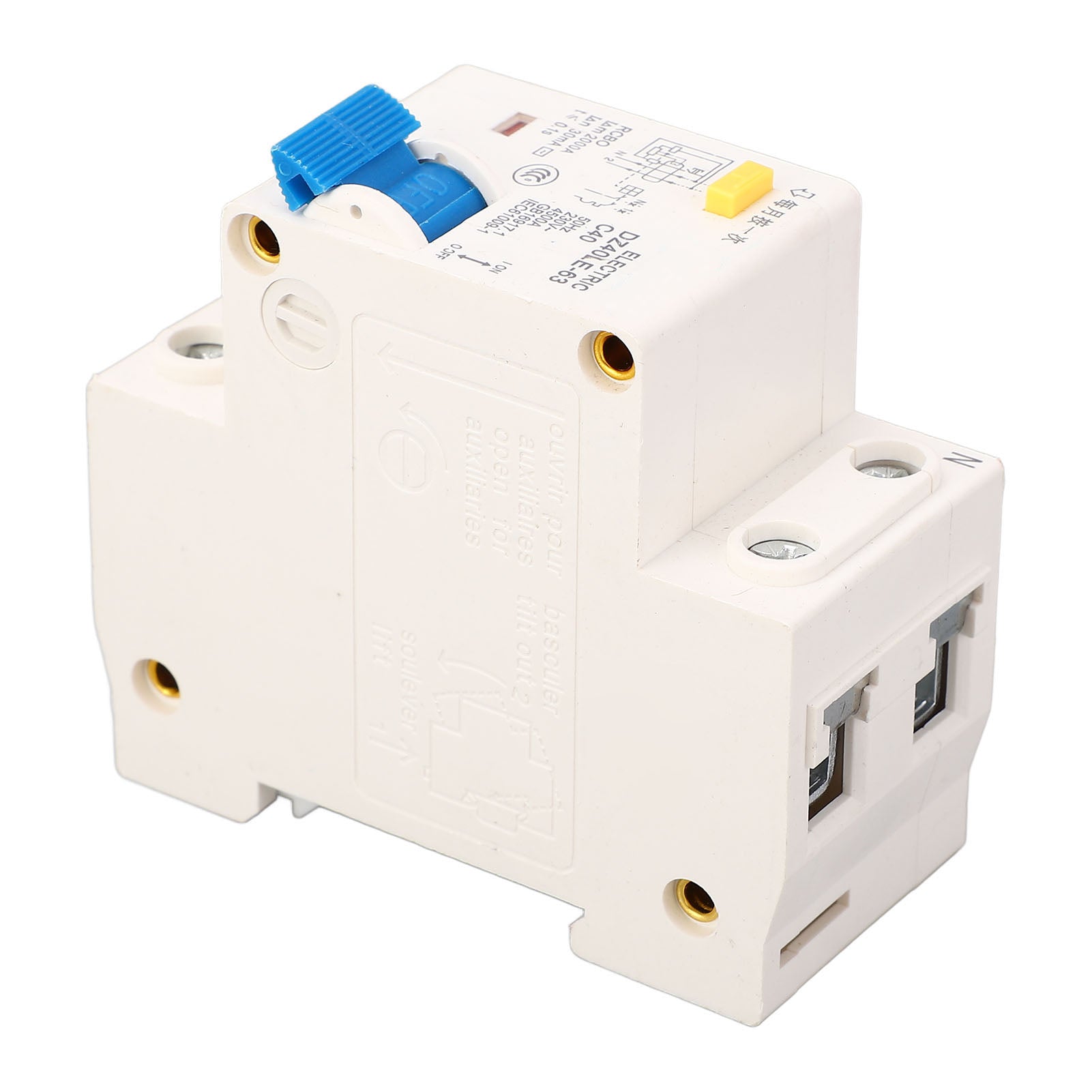 DZ40LE 63 Leakage Circuit Breaker  PC Flame Retardant Rail Mounting Single Handle Circuit Breaker 1p+N Leakage Protector