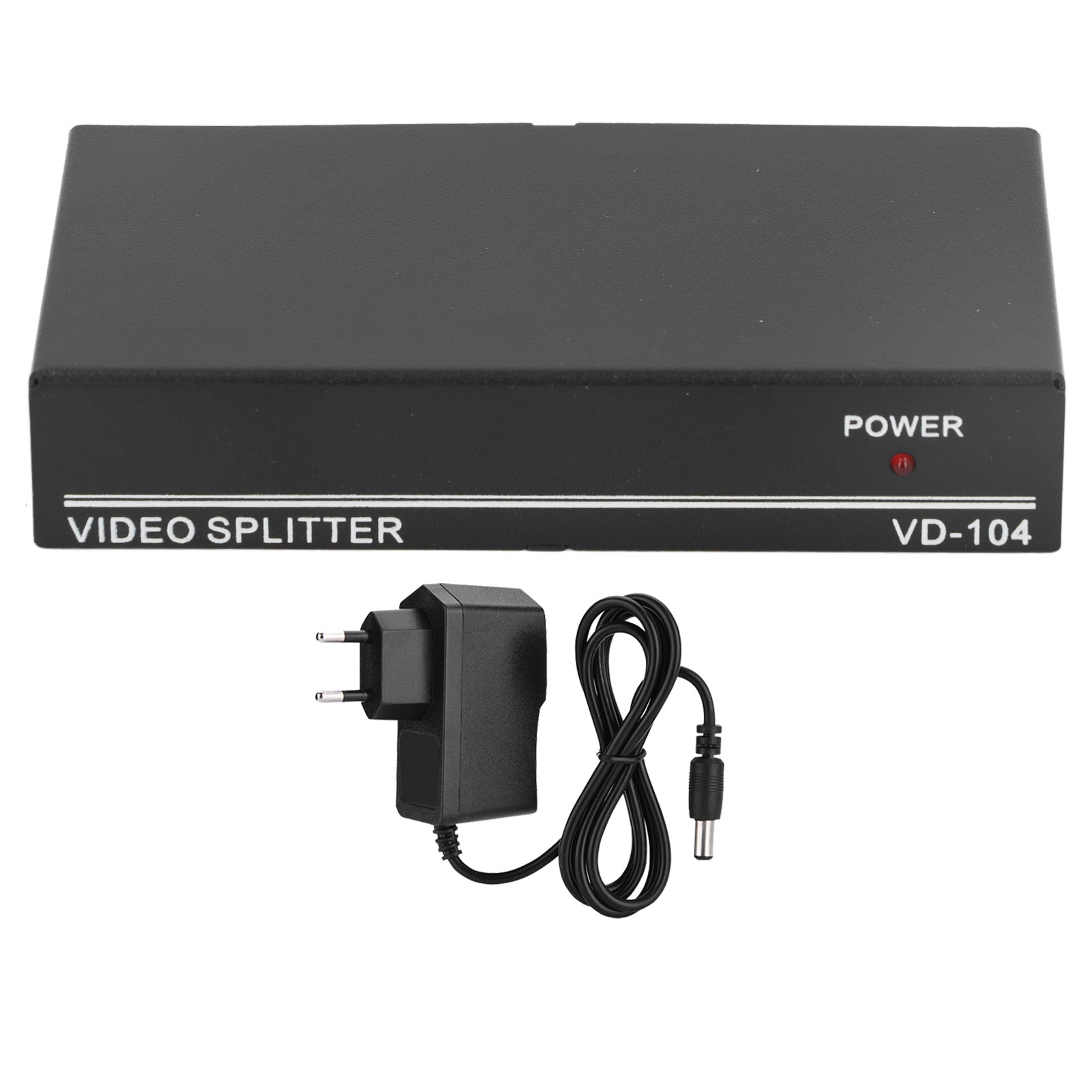 1 In 4 Out Video Splitter Professional Full HD 1080P BNC Video Splitter for Home Theater Video Meeting Multimedia Teaching 100‑240V EU Plug