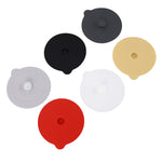 6Pcs Silicone Cup Lid Dustproof Round Universal Cup Cover 9.5cm Red Yellow Black White Dark Grey Light Grey
