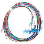 12 Strand Fiber Optic Pigtail LC/UPC Single Mode Low Insertion Loss 1.5m
