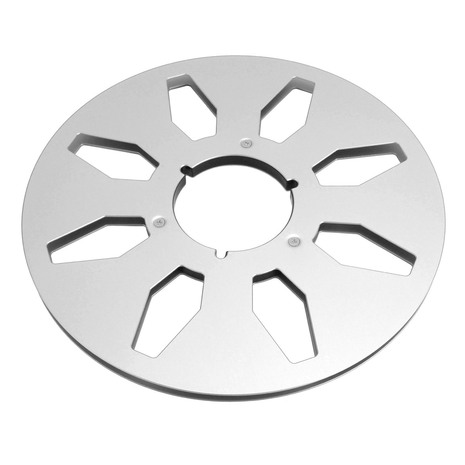 1/4 10.5 Inch Empty Tape Reel Professional 8 Holes Wind Resistance Metal Takeup Reel for NAB Recording Silver