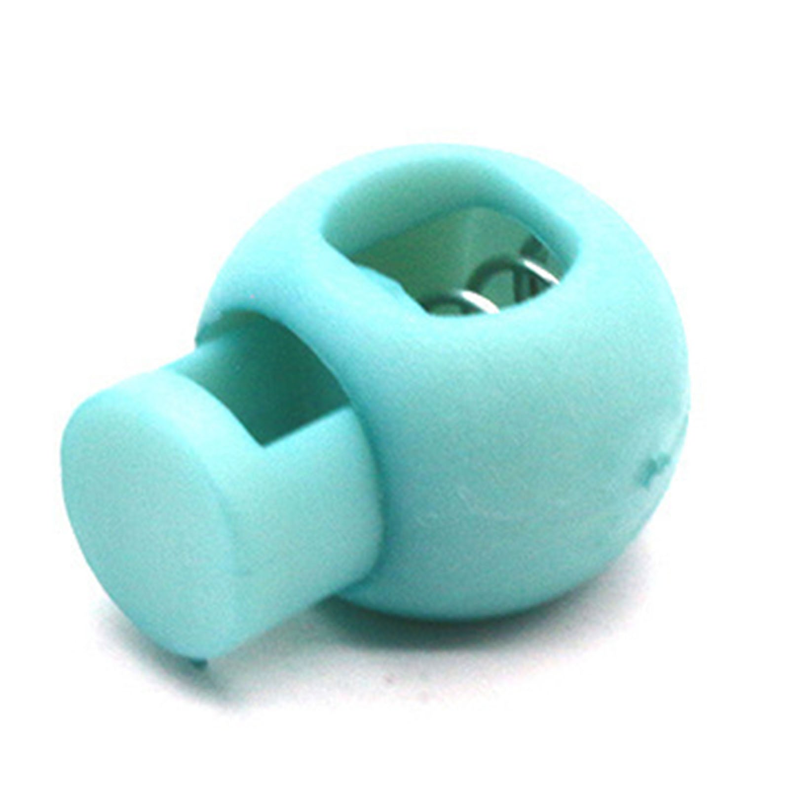 Spring Cord Lock Single Hole End Round Fastener Buttons Slider Toggle Stopper for Backpack Shoelace Sportswear Lake Blue