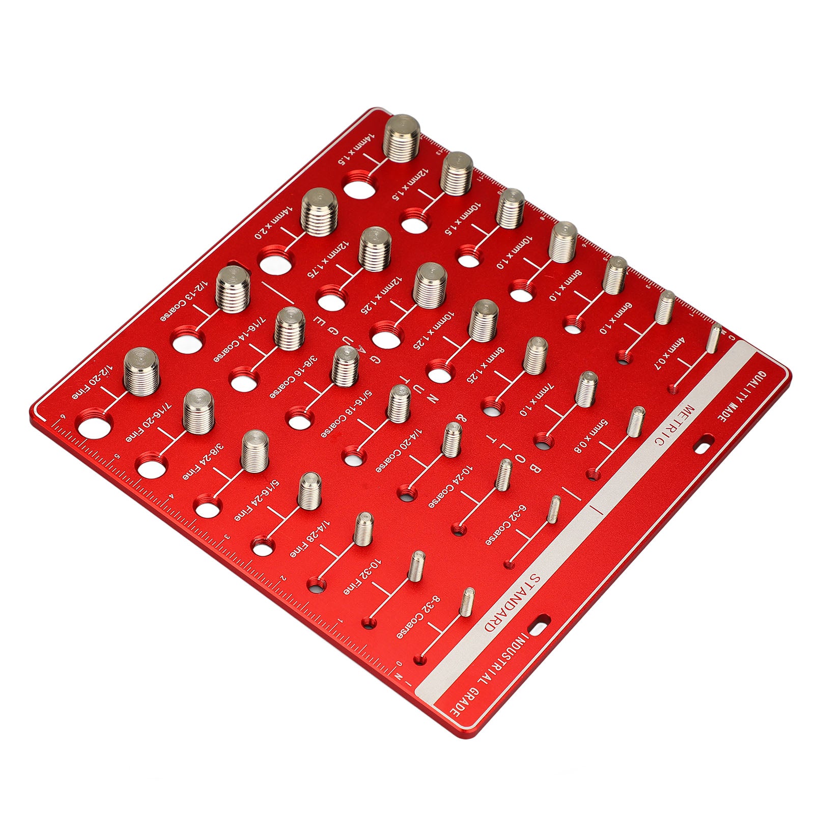 Nut and Bolt Thread Checker 28 Holes Wall Mount Inch and Metric Thread Checker Bolt Nut Identifier Gauge
