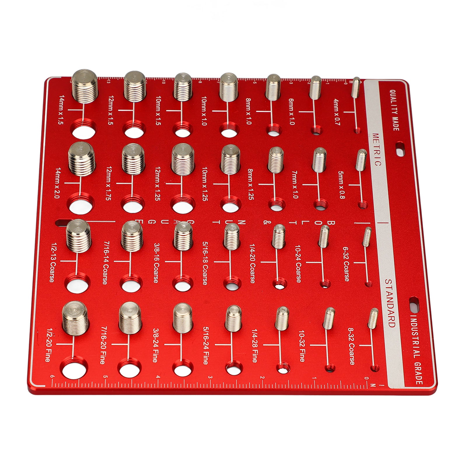 Nut and Bolt Thread Checker 28 Holes Wall Mount Inch and Metric Thread Checker Bolt Nut Identifier Gauge