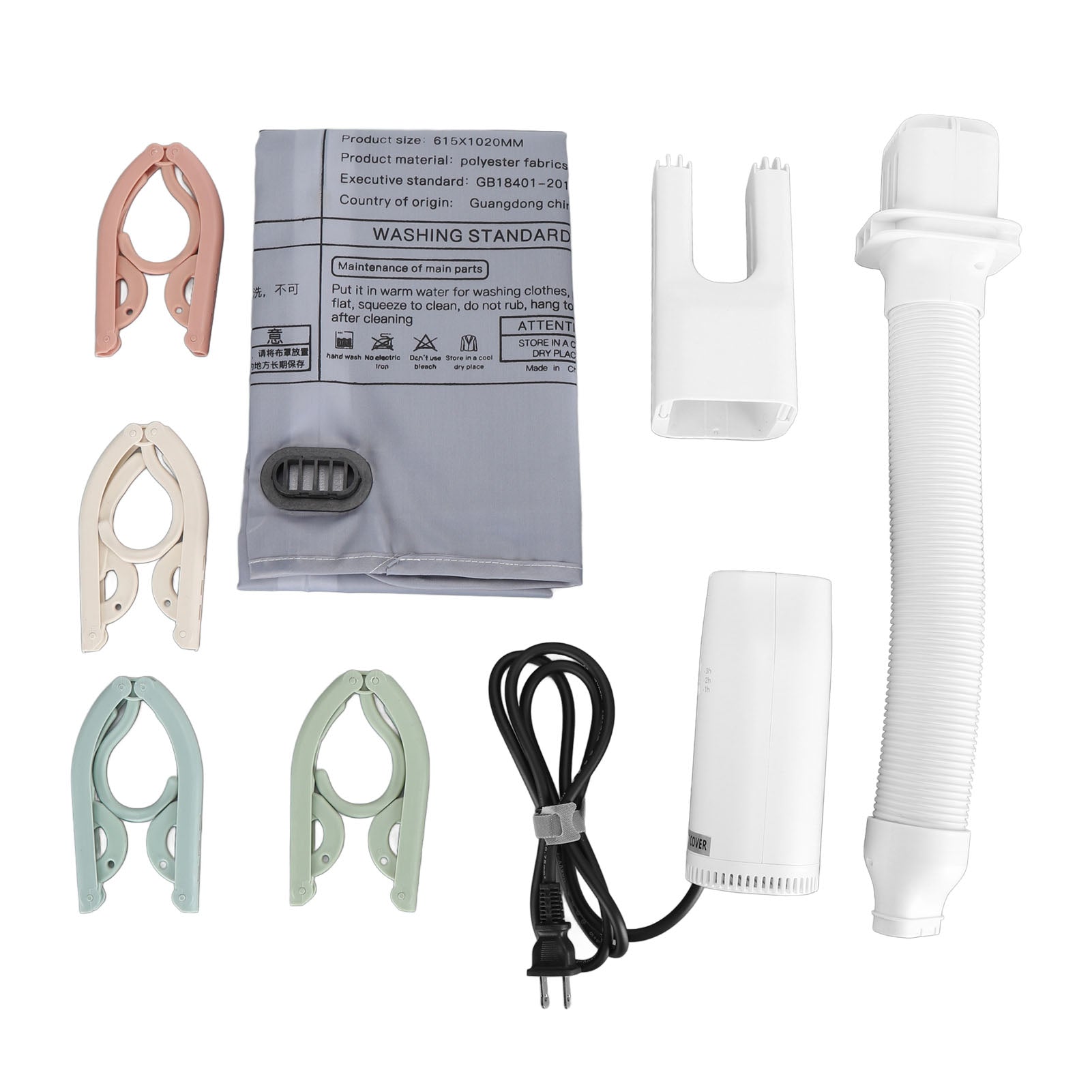 Portable Clothes Dryer Mini with Shoes Drying Attachment Foldable Rack for Apartment Travel Laundry 110V US Plug