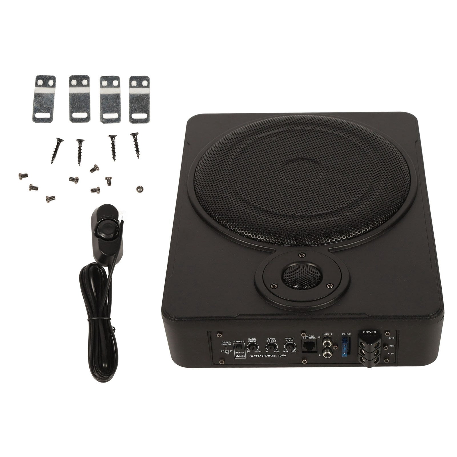 10 Inch Car Subwoofer 600W Ultra Slim Aluminium Alloy Powered Car Subwoofer with Tweeter for Car Sound Systems