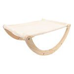 Wooden Cat Hammock Foldable Antislip Easy To Assemble Elevated Pet Hammock Bed Furniture for Indoor Cat Plush Style