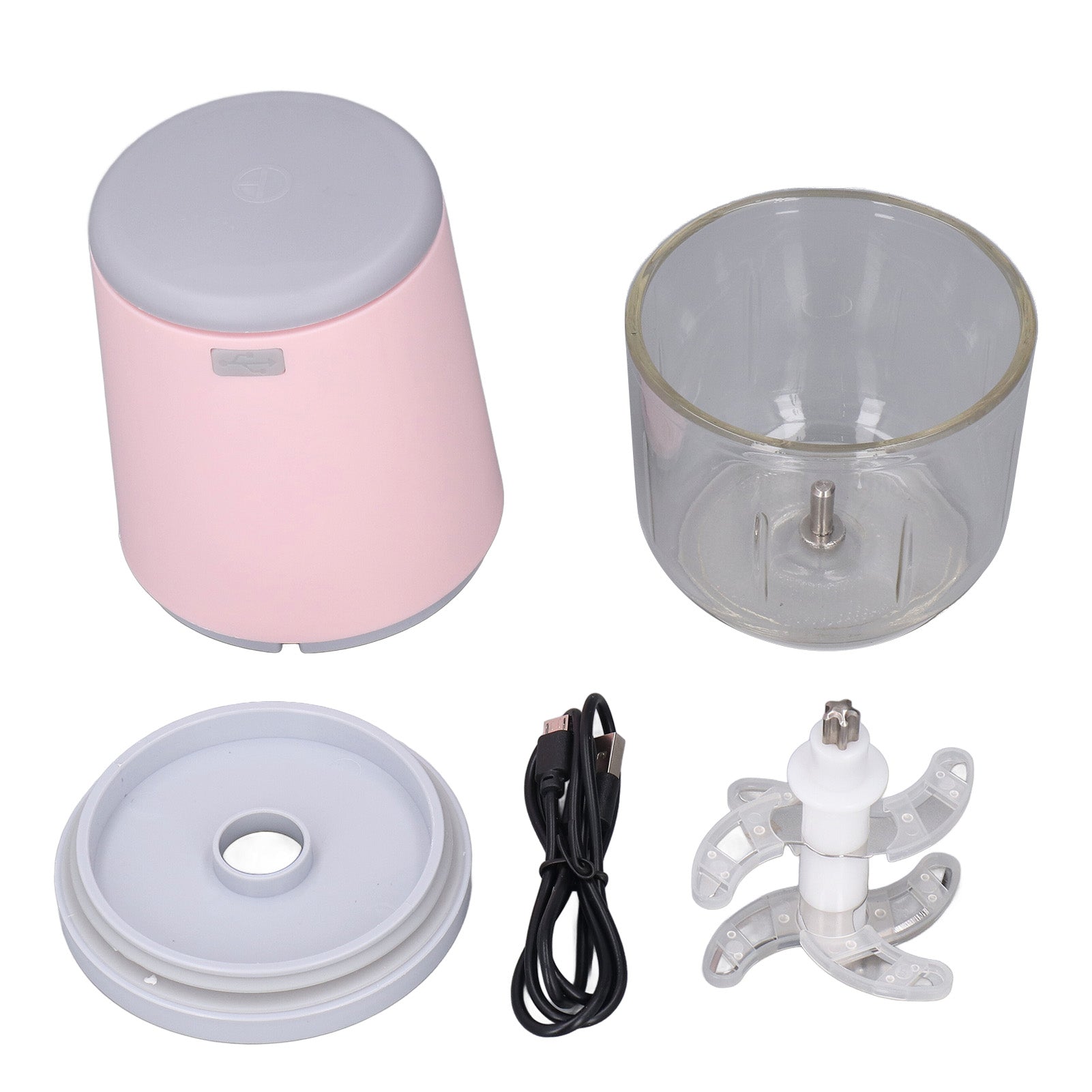 300ML Mini Food Processor Cordless Easily Chop Baby Food Maker Small Electric Food Chopper for Vegetables Fruits Meat Garlic Pink