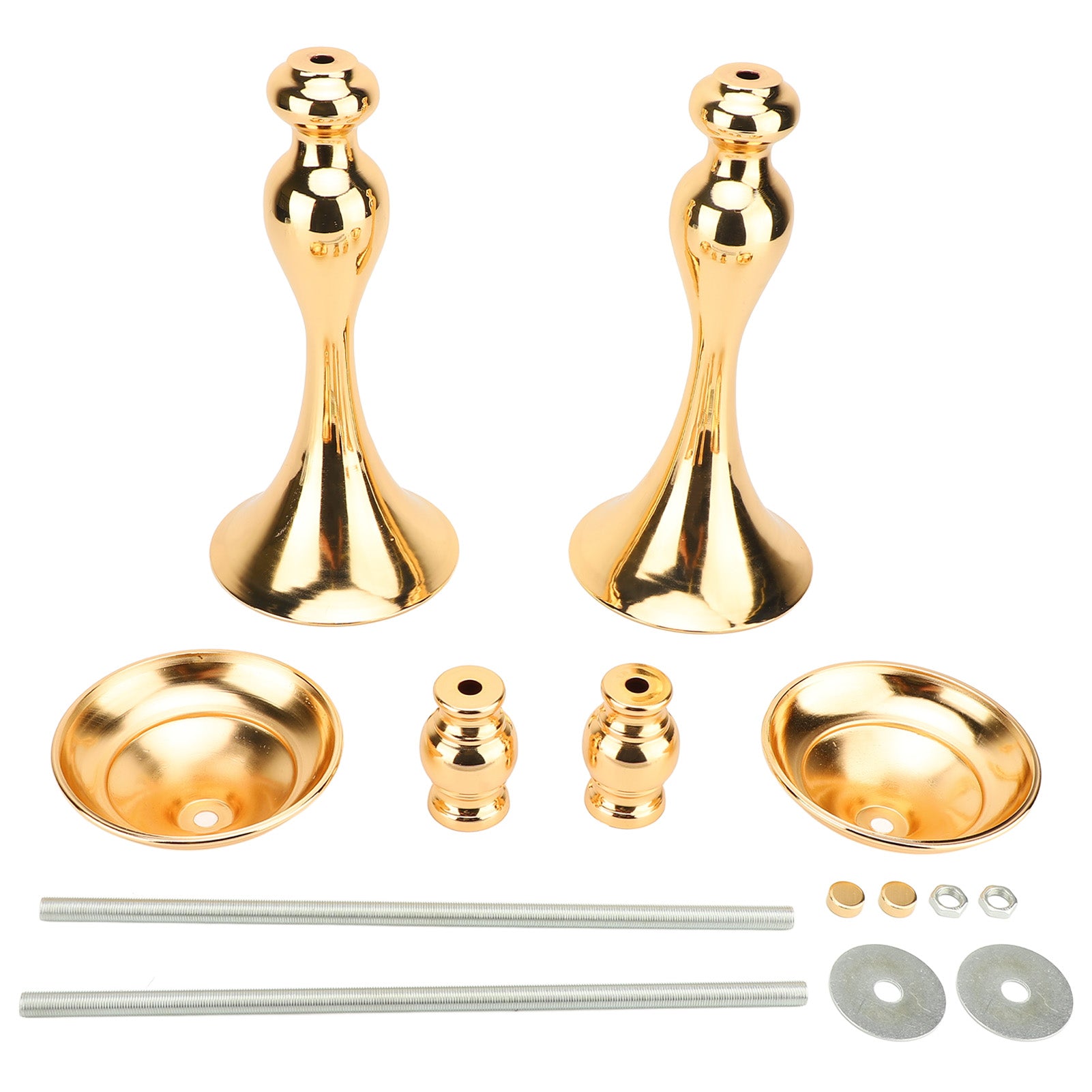 2 Pcs Wedding Flower Stand Exquisite Metal Candle Holder Wedding Centerpiece Tall Table Decor