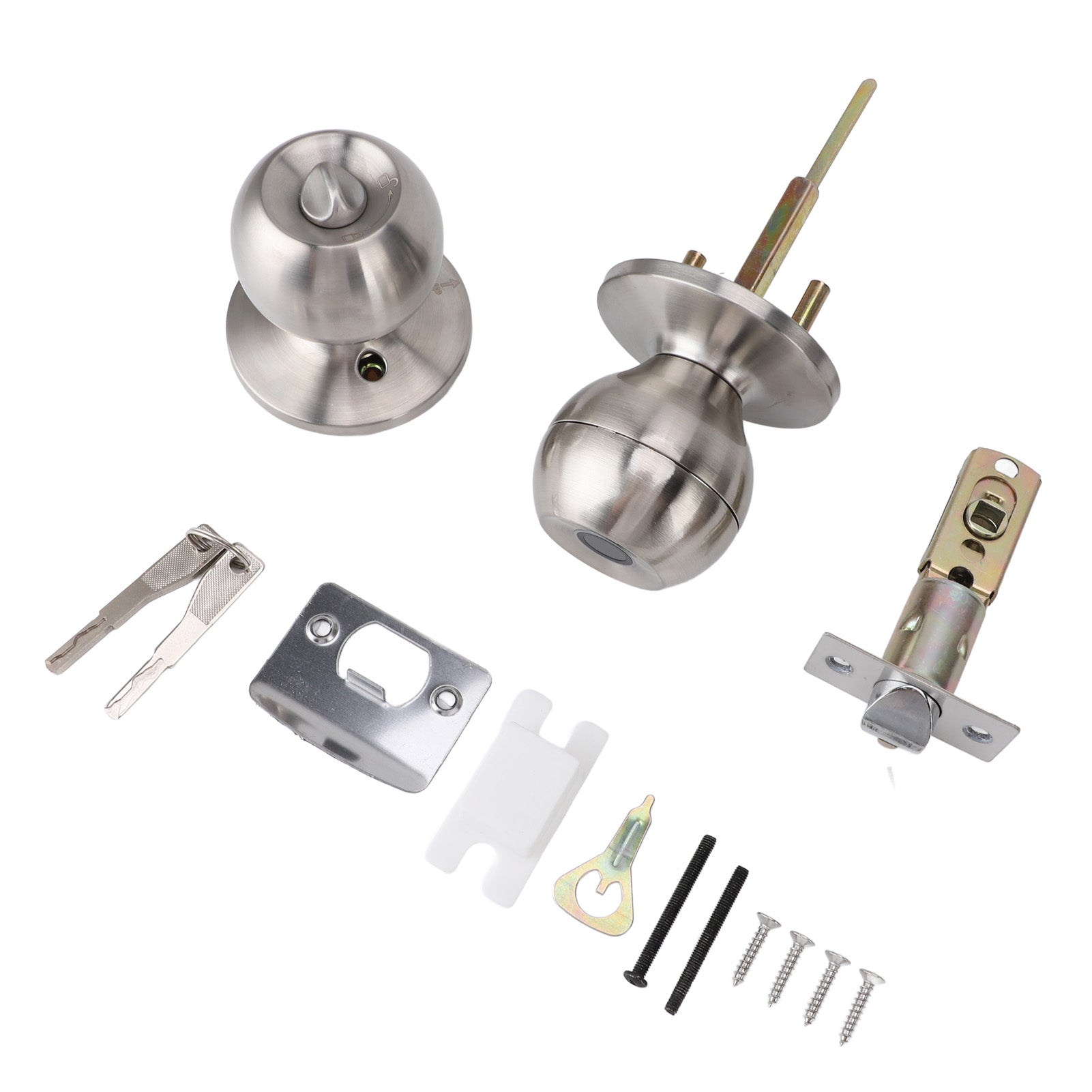 Smart Fingerprint Door Knob Lock 3 Ways to Unlock Keyless Entry Type C Port Emergency Charging for Bedroom Garage Office Apartment Silver