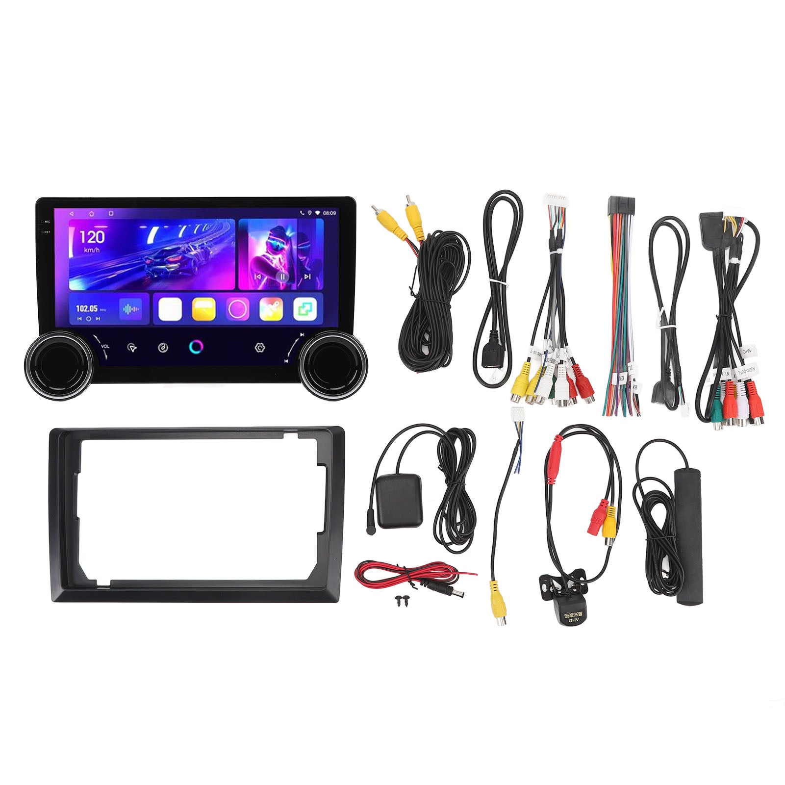 10.1in 2 Din Car Stereo GPS Navigation for CarPlay for Android Auto 4G IPS Touch Screen BT WiFi Car Headunit 6G+128G