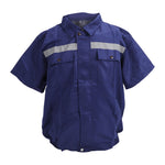 Cooling Fan Jacket 4 Gears Wind Speed Air Conditioning Fan Clothes for Outdoors and Agriculture Blue L