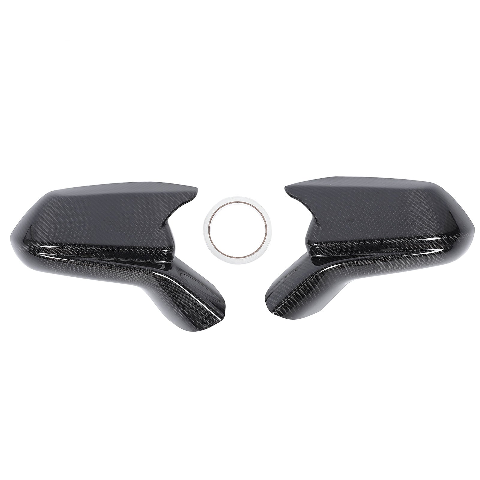 1 Pair Rearview Mirror Cap Carbon Fiber Horn Style Deformation Proof Side Wing Mirror Cap for Vehicle