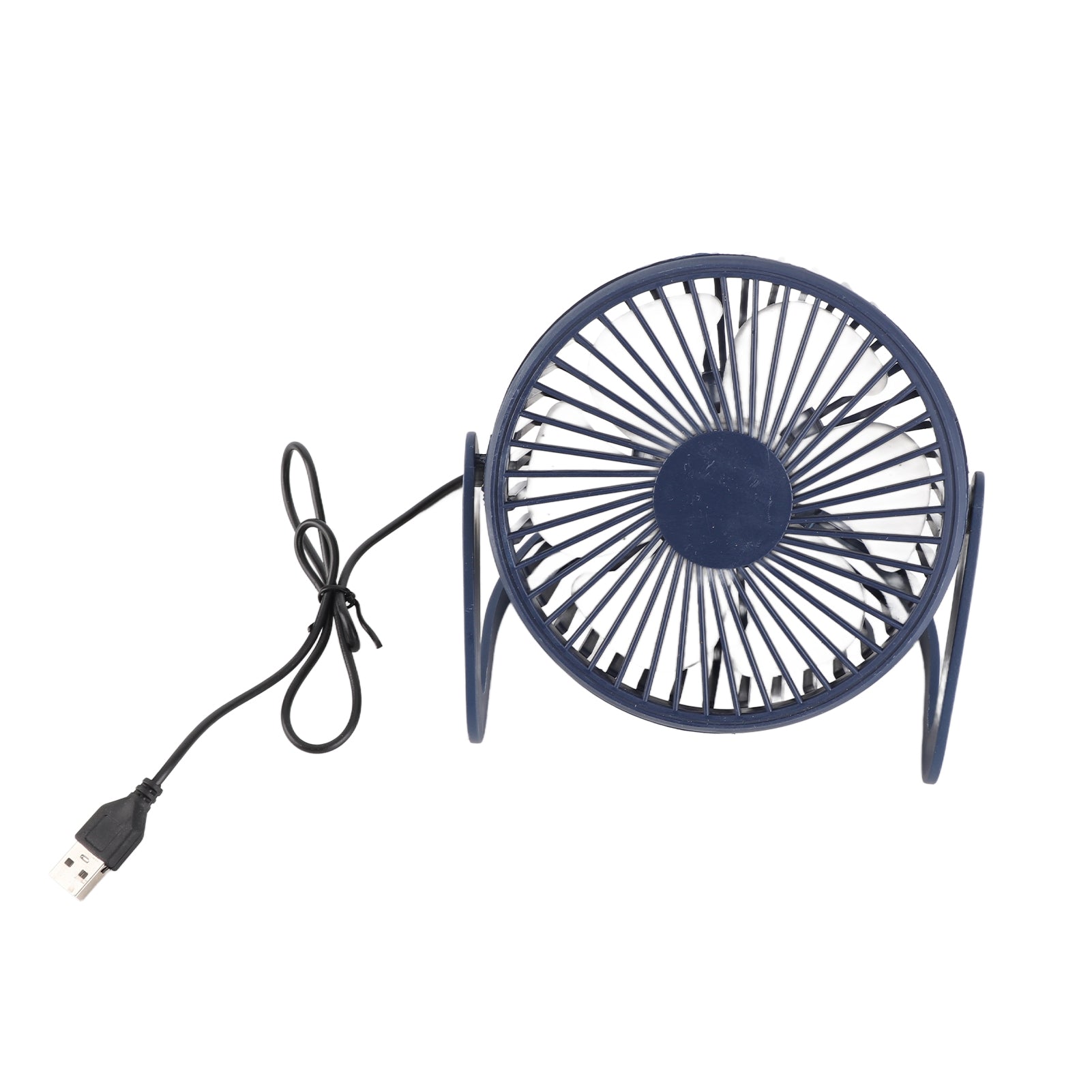 Mini Desk Fan 360 Degree Rotation Low Noise Brushless Motor USB Powered Portable Small Table Fan for Home Desktop Office Travel Dark Blue