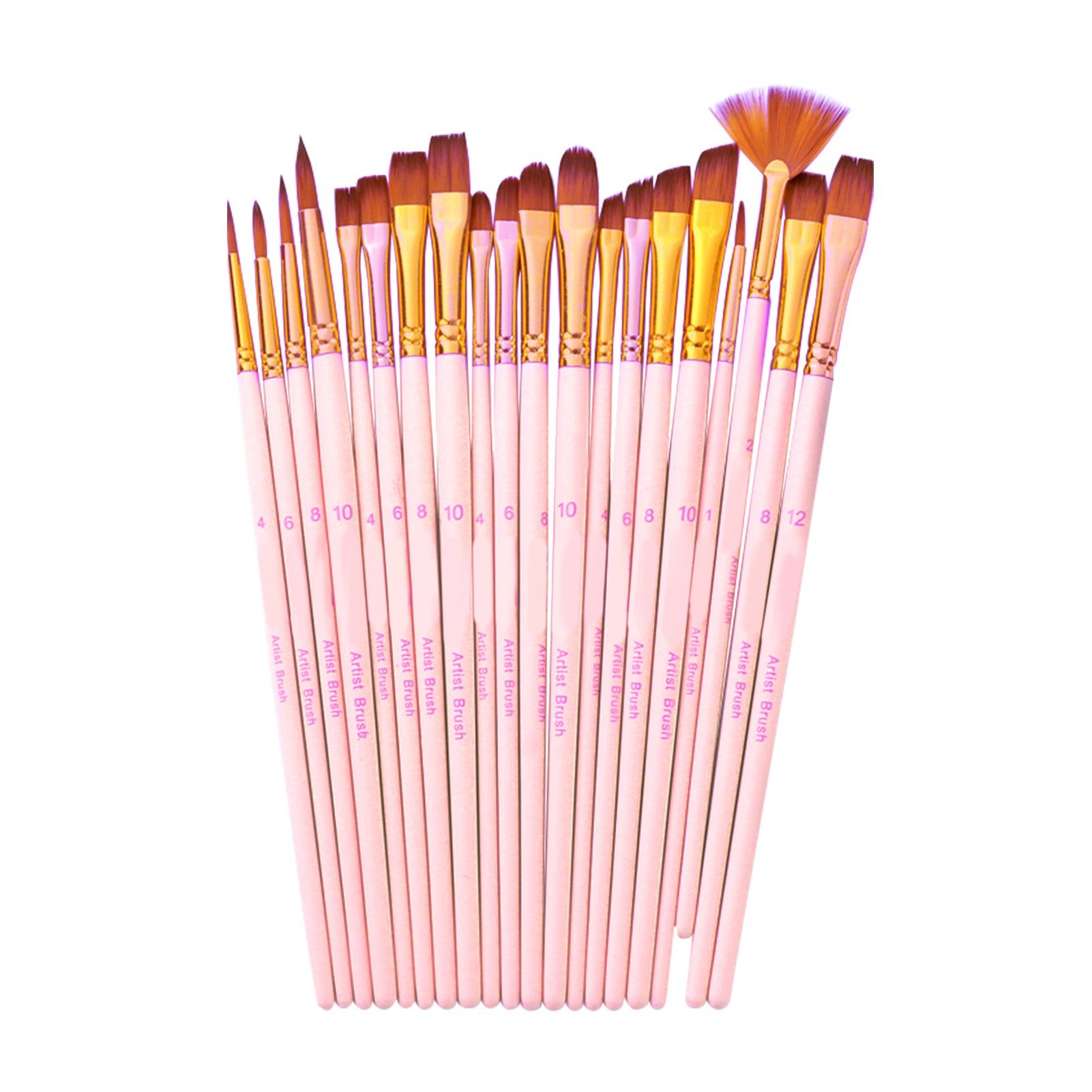 20pcs Draw Paint Brushes Set Kit Artist Paintbrush Multiple Mediums Brushes with Nylon Hair for Artist Acrylic Aquarelle Watercolor Gouache Oil Face Painting for Great Art Drawing Supplies for Painter Students