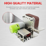 Mini Belt Sander Electric Sanding Polishing Grinding Machine 7 Variable Speed with 10 Sanding Belts for Polishing Wood Acrylic Metal