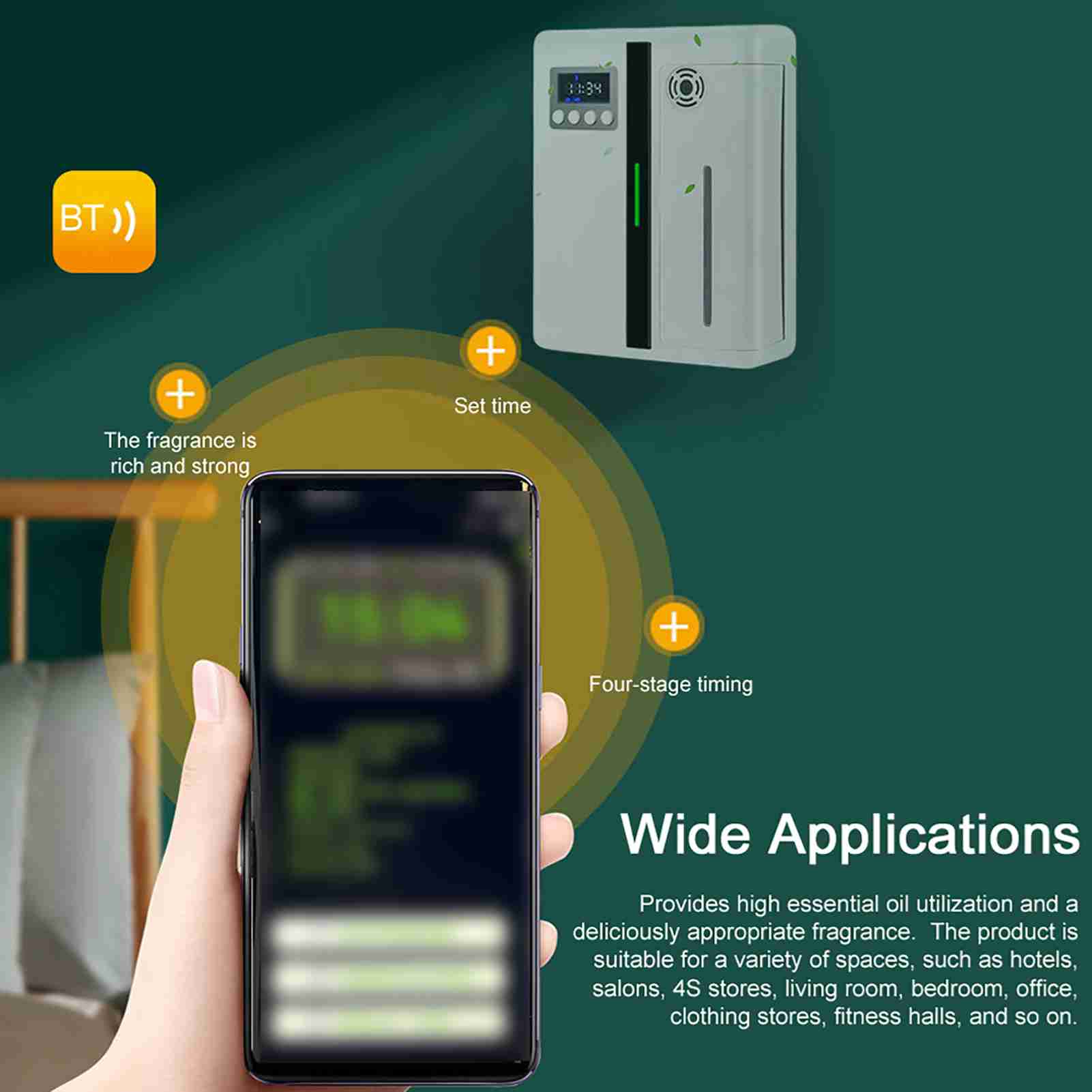 Essential Oil Diffuser 160ml Bluetooth Intelligent Atomizing Essential Oil Diffuser for Home Hotel