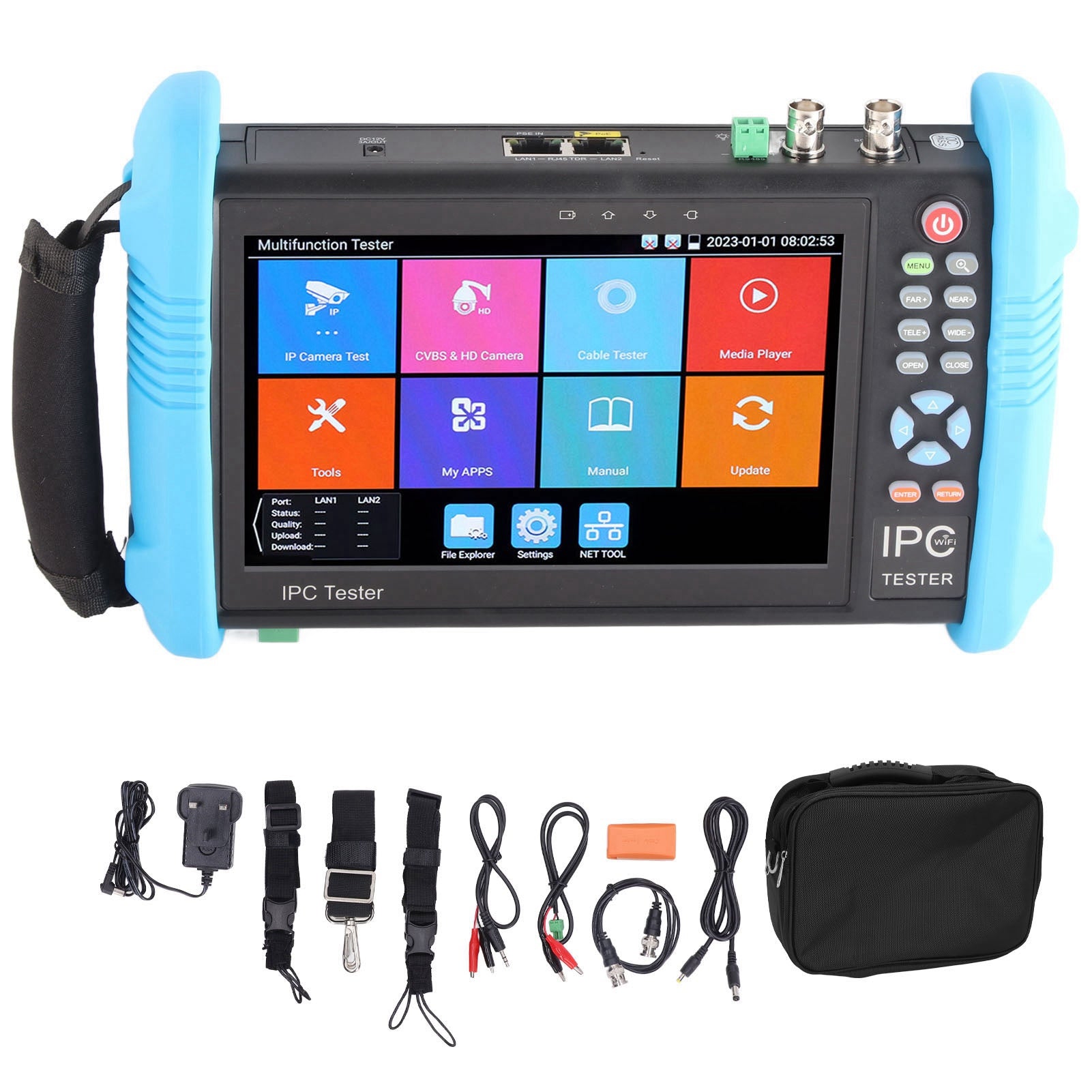 7in CCTV Tester IPC 9800PLUS 4K H.265 Camera Tester for CCTV Systems