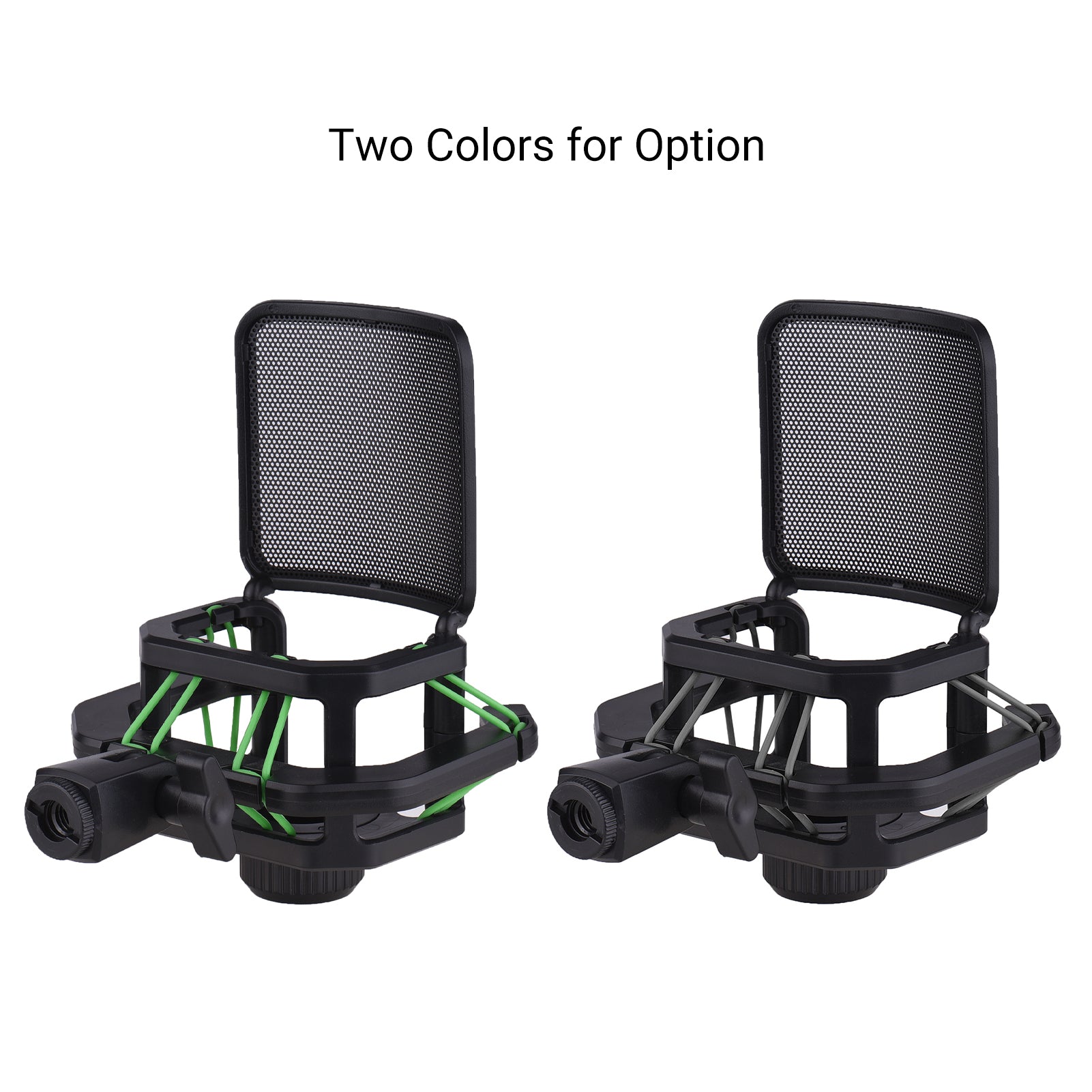 Plastic Microphone Shock Mount Anti-vibration Mic Holder Stand with Metal Pop Filter Universal Screw Adapter for Diameter 23.5mm-24.5mm