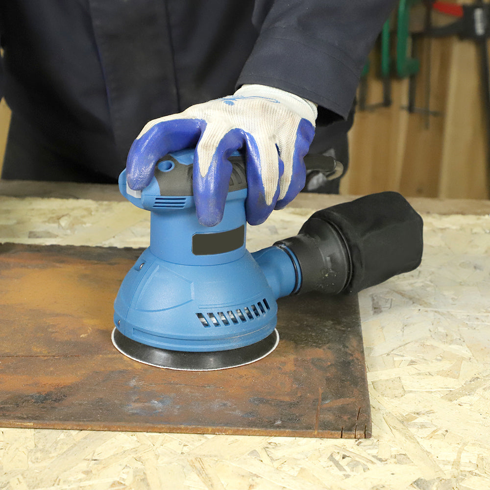 320W Professional Sander Portable Handheld Electric Sanding & Polishing Machine with Removable Dust Collection Bag 10pcs Sandpapers