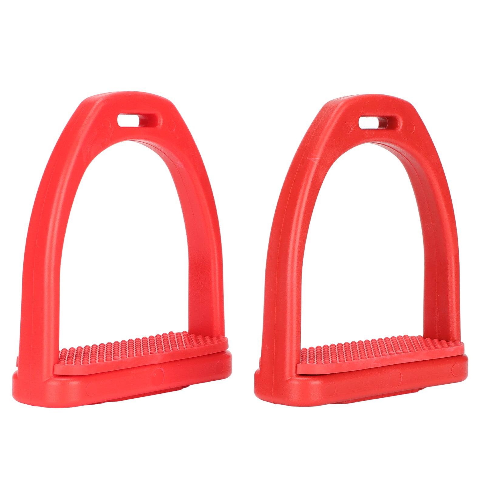 1 Pair Horse Stirrups Rubber Pad Slip Resistance Professional Engineering Plastics Stirrups for Horse Riding Red L