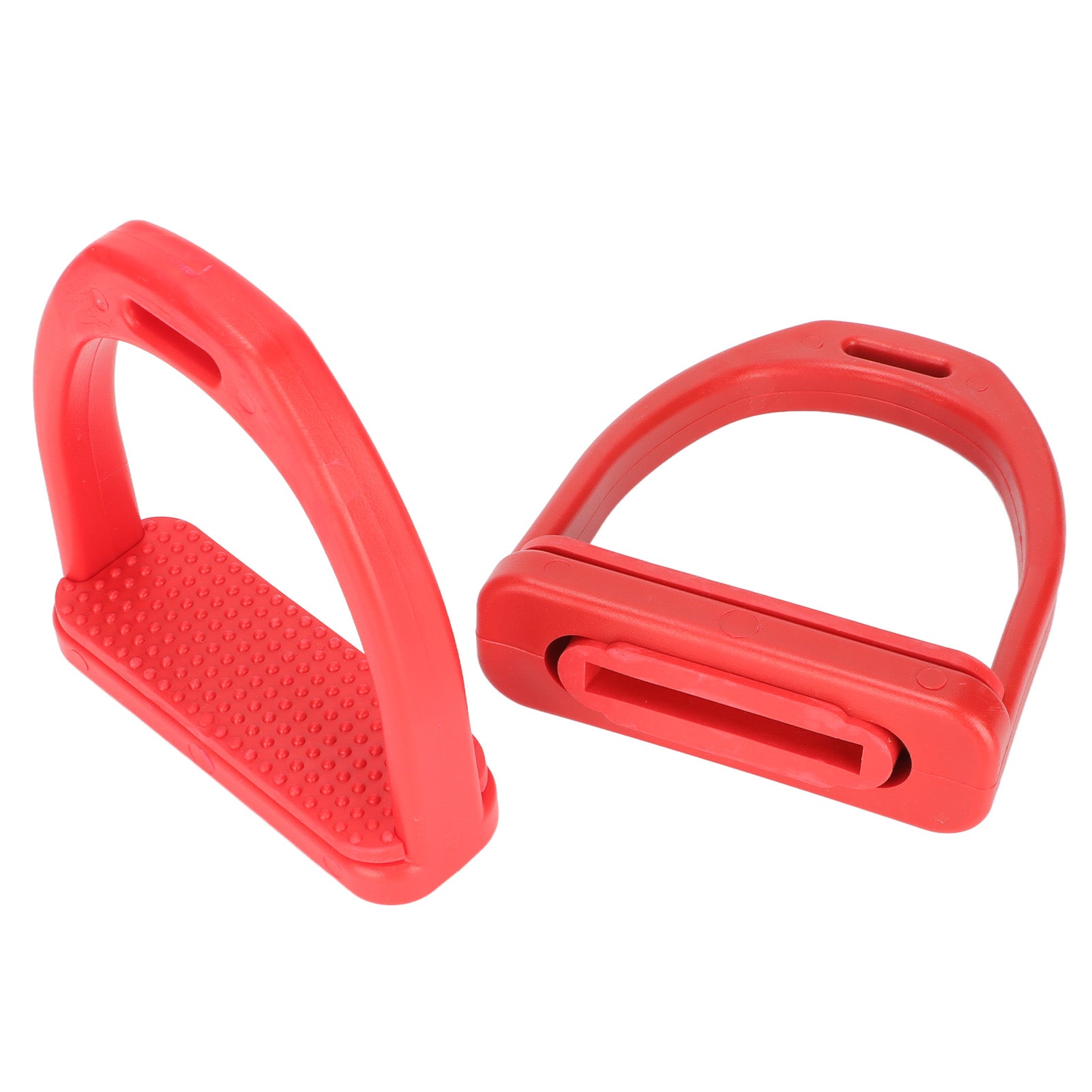 1 Pair Horse Stirrups Rubber Pad Slip Resistance Professional Engineering Plastics Stirrups for Horse Riding Red L