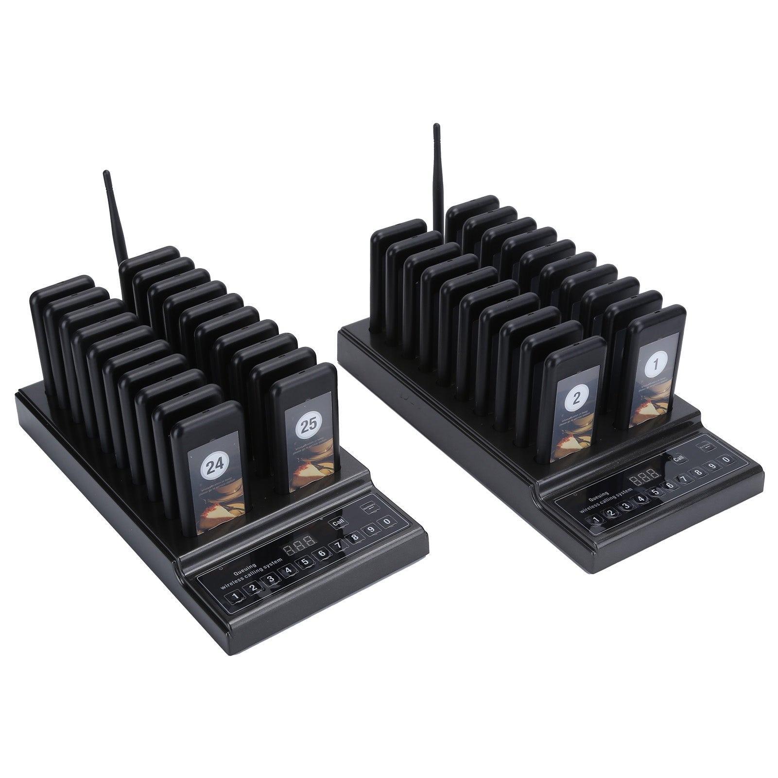 Wireless Restaurant Pager Dual Host 2 Drag 40 Vibrating Meal Taker SU-68Z