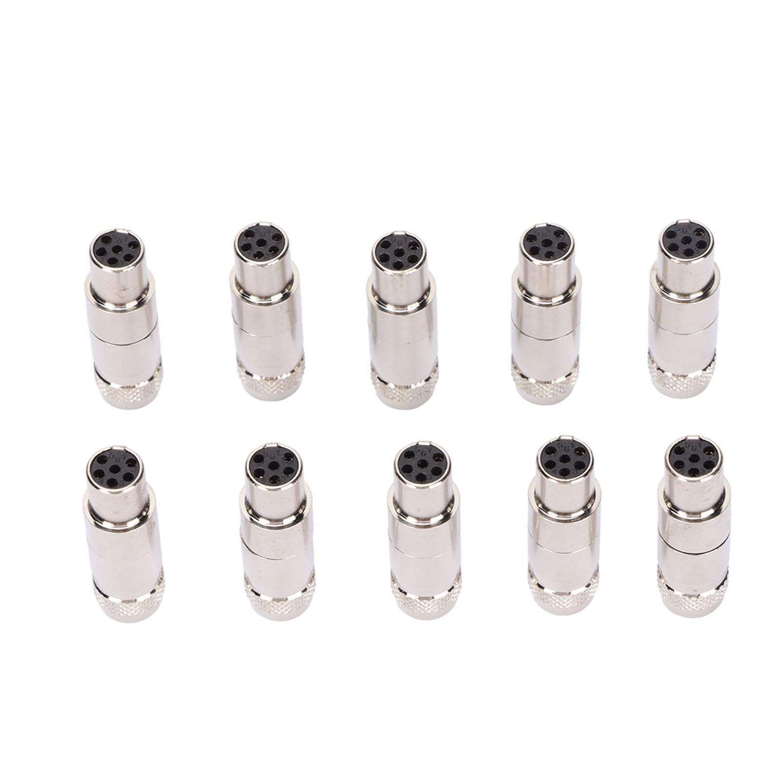 10 Pcs XLR Female Head Mini Full Metal 6 Pin Female Connector for Microphone Cable Interface