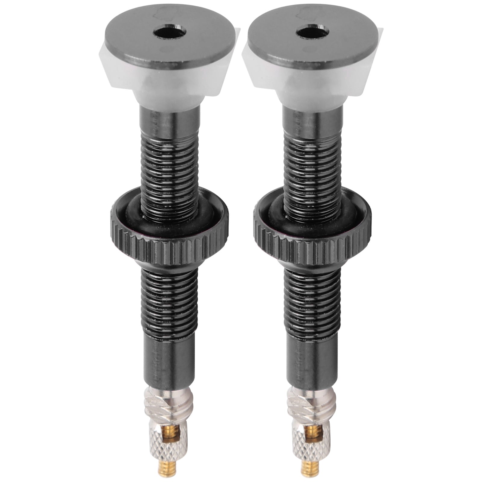 1 Pair 52mm Bike Extended Air Valve Tubeless Presta Valve Core Nozzle for Mountain Bike Noir