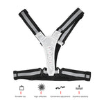 Elastic LED Adjustable Visibility Reflective Vest Gear Stripes for Outdoor Night Sport Safetyblack white