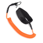 Surfing Foot Rope TPU Heliciform Comfortable HighElastic Surfboard Safety Traction Belt(Orange )
