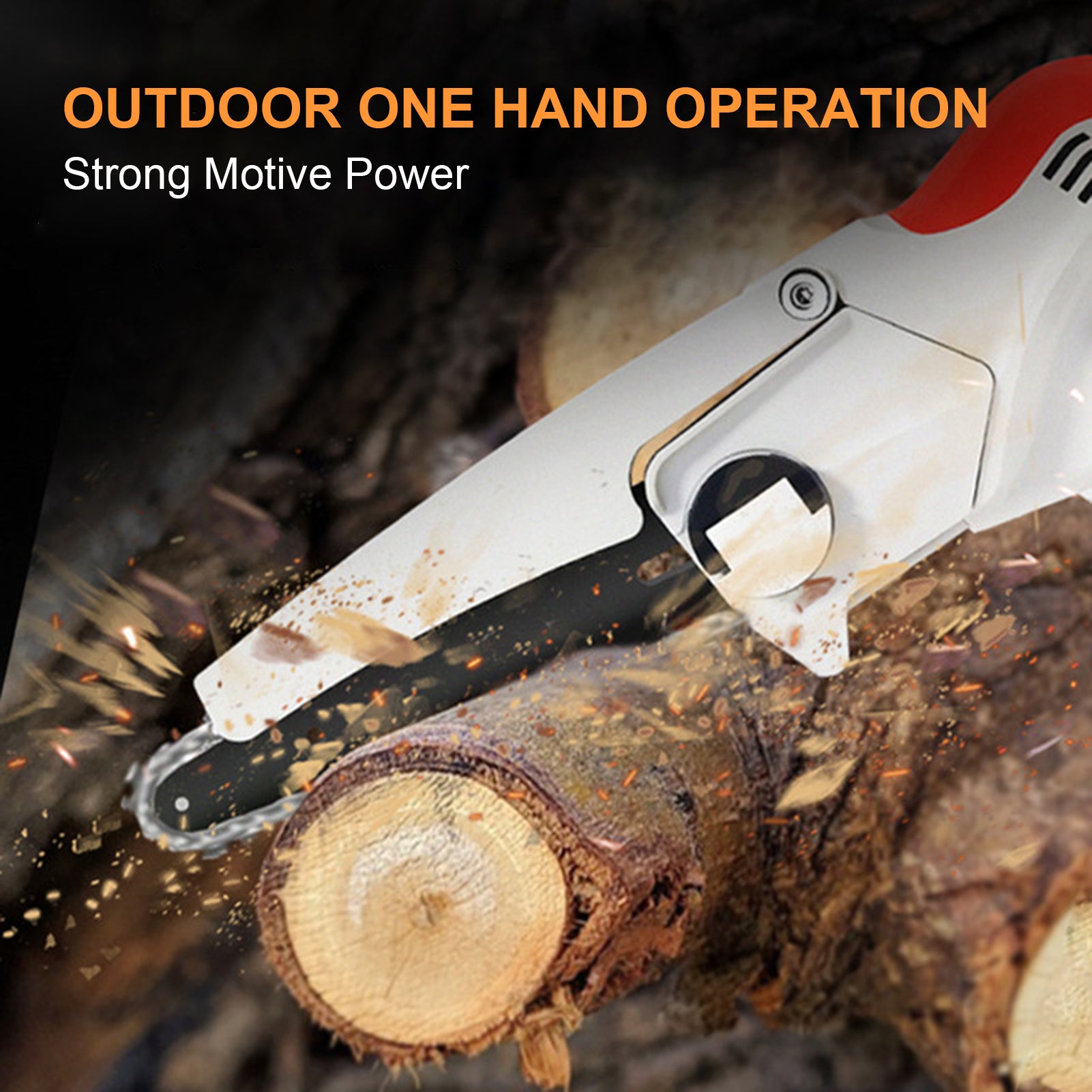 Handheld Electric Chainsaw Portable Brushless One-Hand Woodworking-Saw Rechargeable Cordless Mini Wood Cutter for Gardening Pruning Trimming