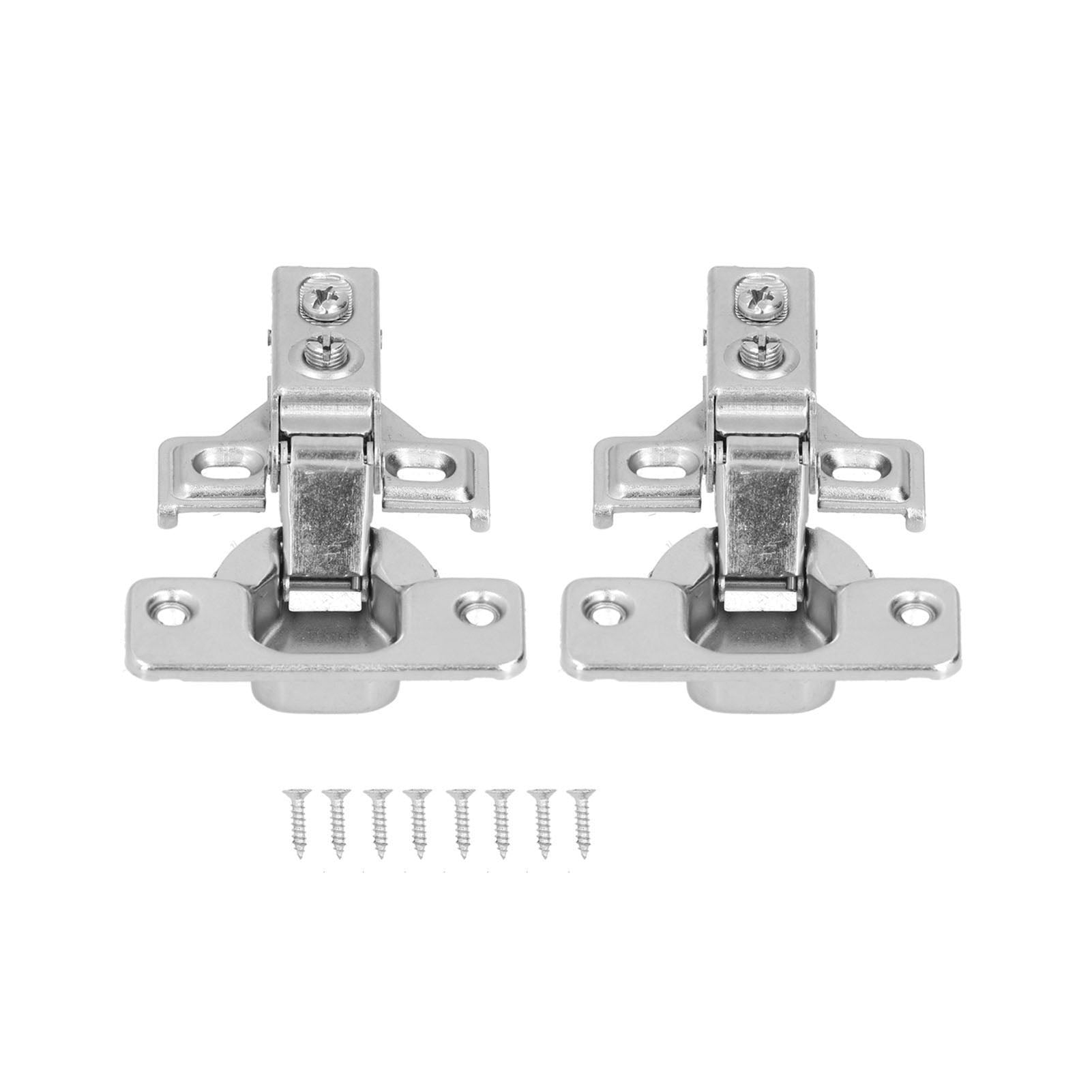 2Set Short Arm Door Hinge with Screws 90‑105° American Hydraulic Damping Hinge for Cabinet Cupboard