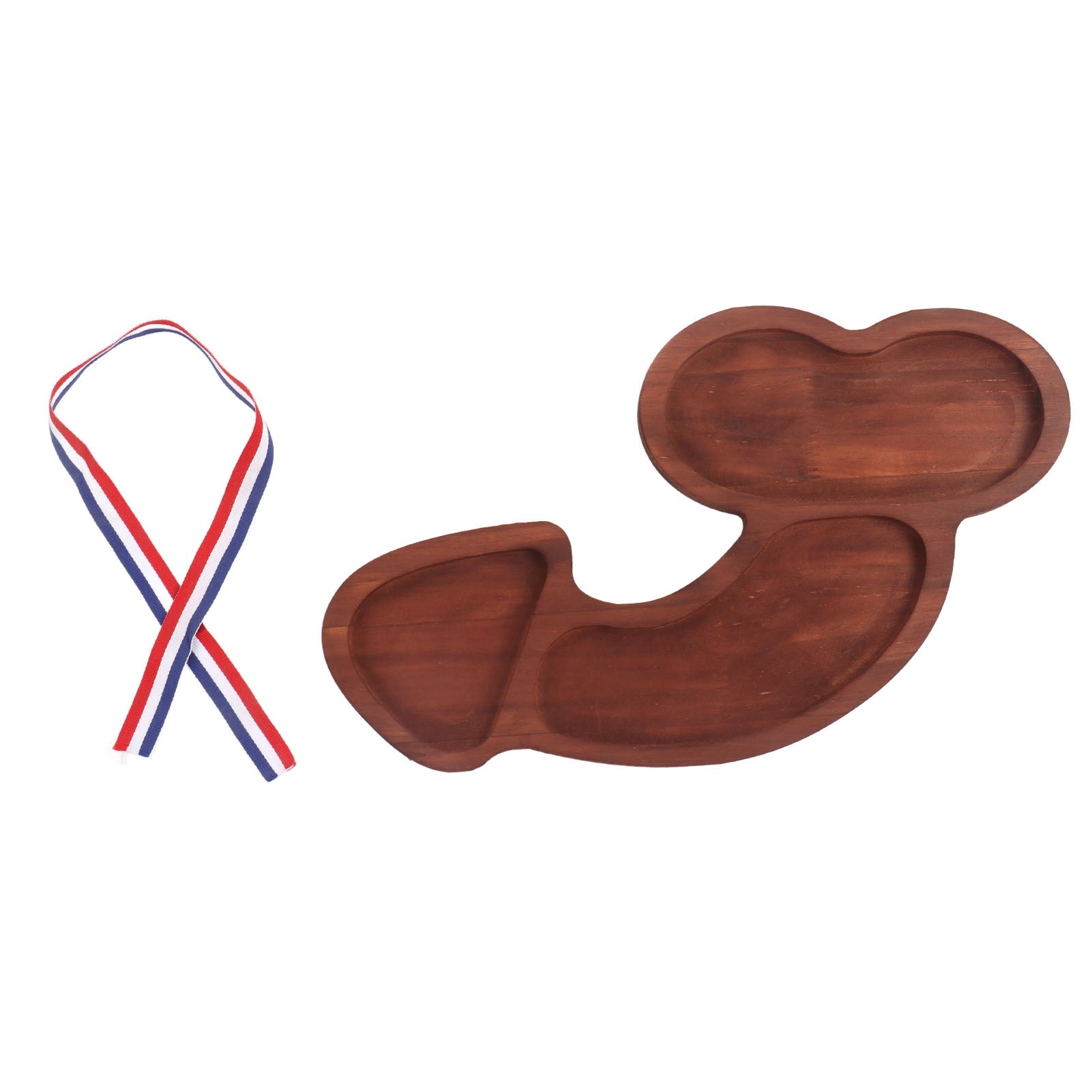 Aperitif Board C Type BPA Free Odorless Easy Cleaning Walnut 3 Large Spaces Cheese Serving Platter for Picnic Plate S