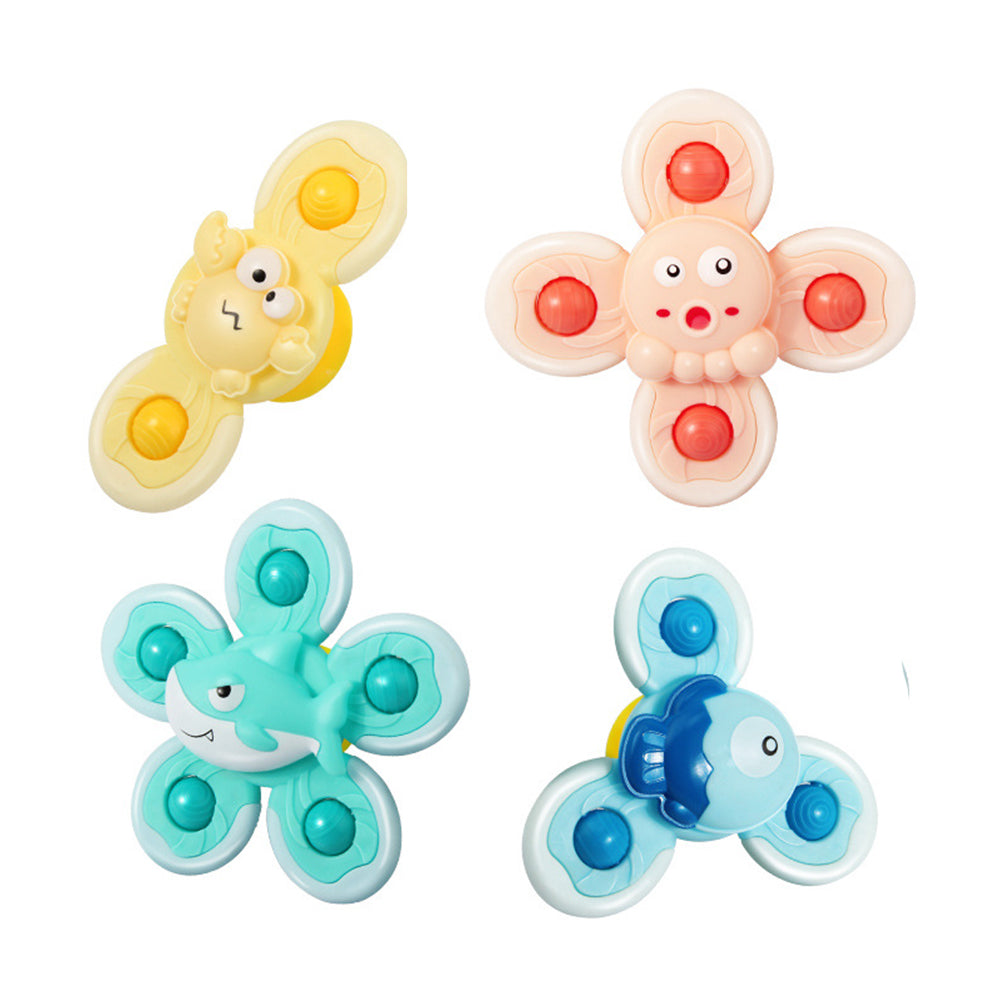 4Pcs Suction Cup Rotating Toy Baby Toys Sensory Toys Bath Toys Dining Chairs Toys Early Education Toys Birthday Gifts for Baby Boy Girl