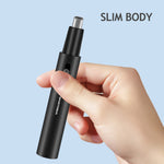 Electric Nose Hair Trimmer Aluminum Tube Body Arched Cutter Head USB Rechargeable with Sideburn Trimmer