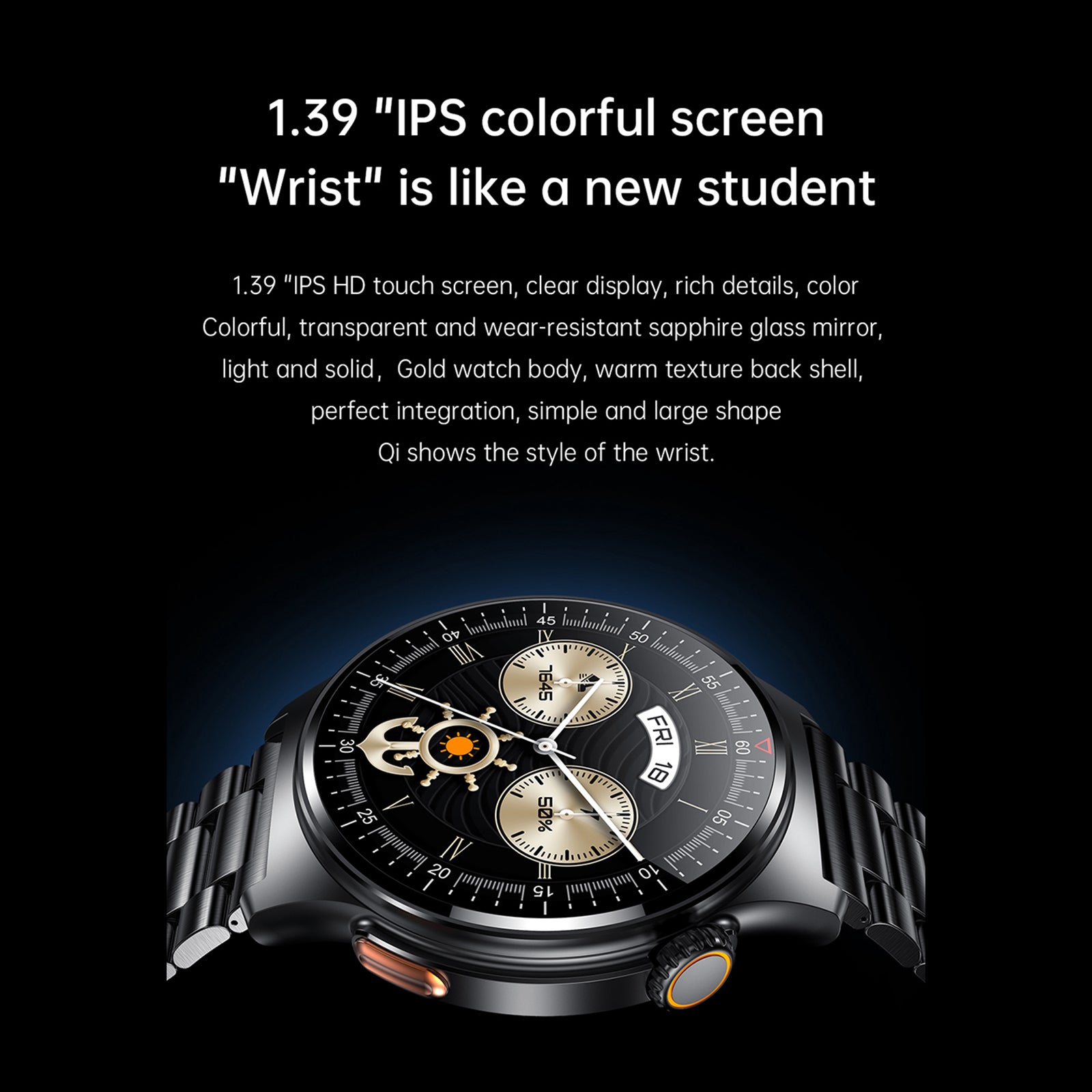 1.39 Inches Smartwatch IP67 Waterproof Sports Watch BT5.1 Intelligent Watch Fitness Tracker Multifunctional Watch Compatible with Android5.0/ iOS10.0