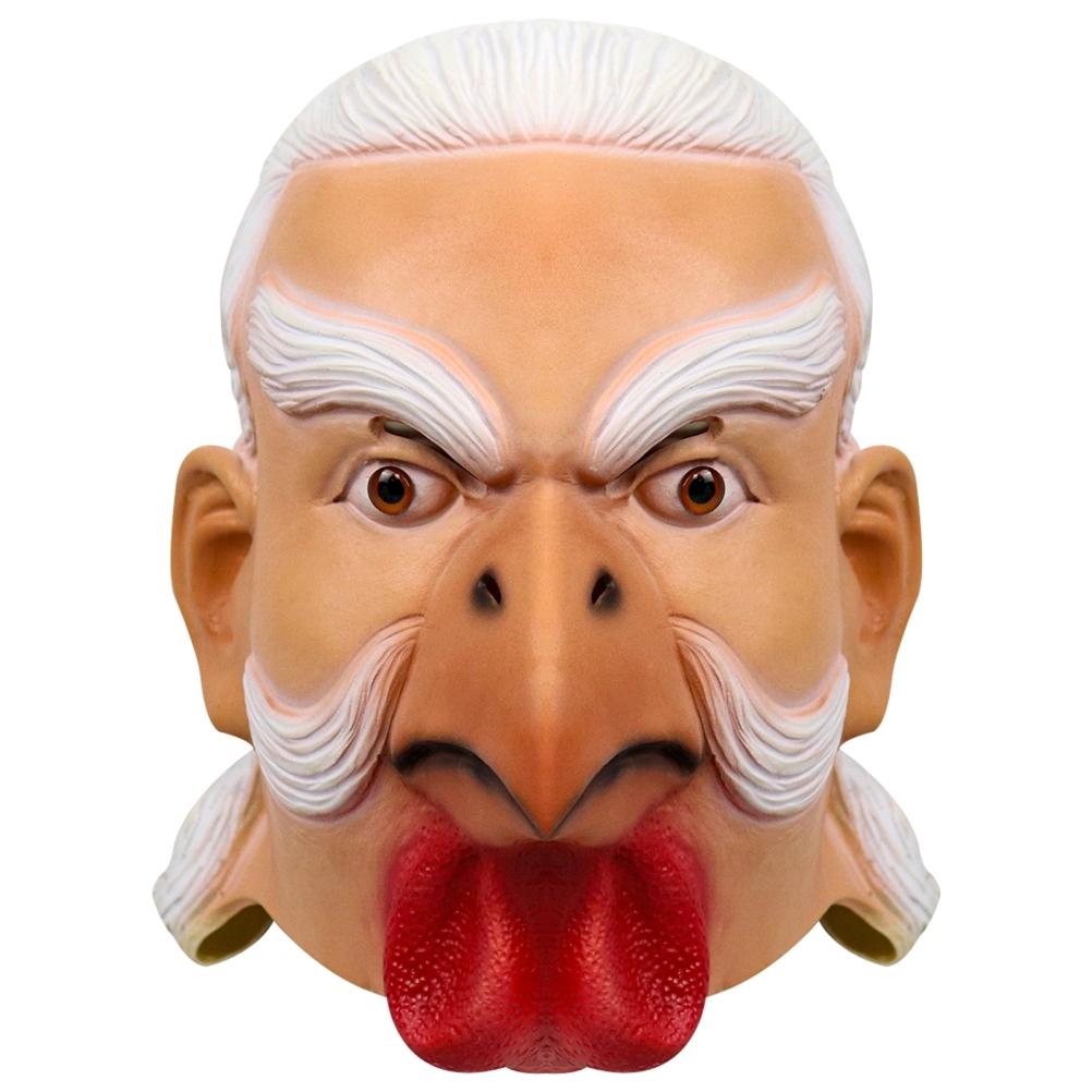 Halloween Realistic Human Face Rooster Face Cover Funny Latex Face Cover for Halloween Party Cosplay Costume Dress Up Props Bar Decors
