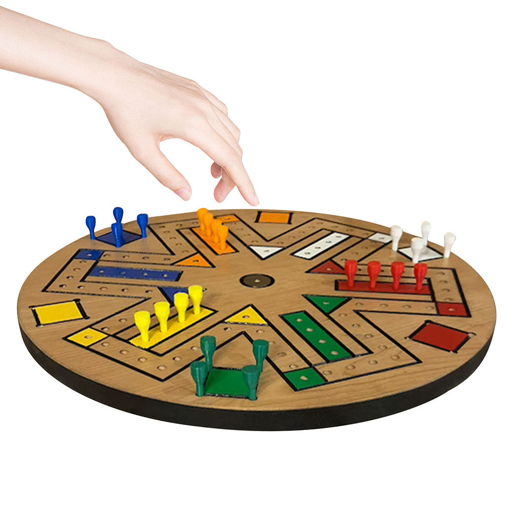 Wooden Board Game Flying Chess Peg Board Game Family Game for Adults and Kids