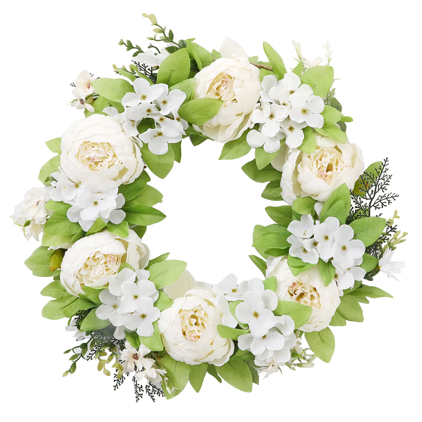 Front Door Wreath 15.7in Diameter Artificial Flowers Bright Colors Wall Floral Wreath for Decoration