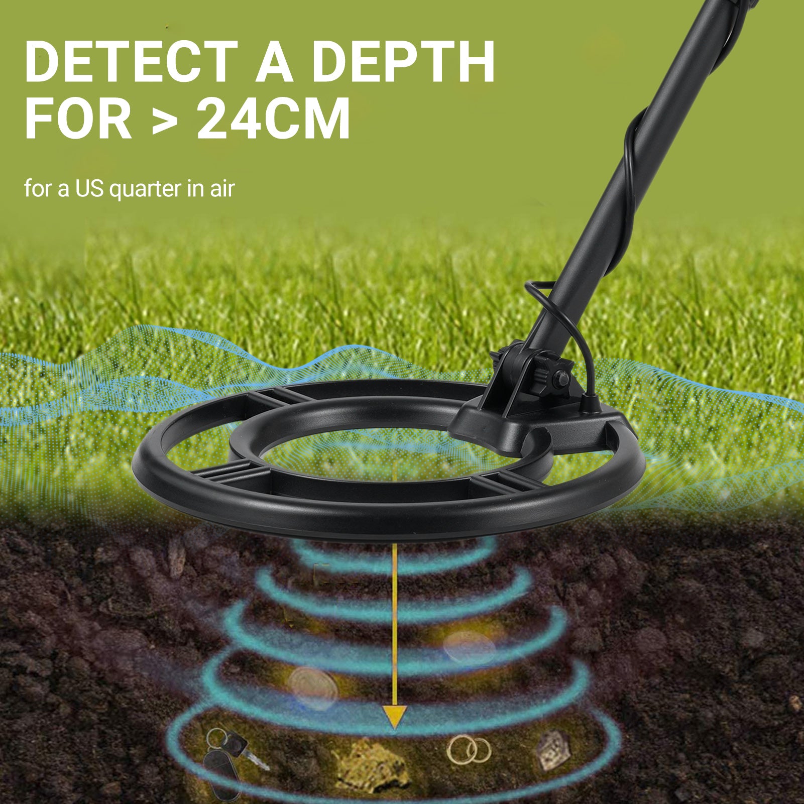 Metal Detectors for Adults Waterproof Professional Higher Accuracy Gold Detector with LCD Display 4 Mode All Metal Disc Notch Pinpoint Underground Treasure Finder Handheld Outdoor Treasure Hunt Gold Silver Copper