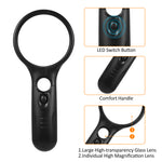 Magnifying Glass with 3 LED Light 3x 45x Handheld Magnifier and Dual Magnifying Glass for Reading Coins Seniors Kids Jeweler