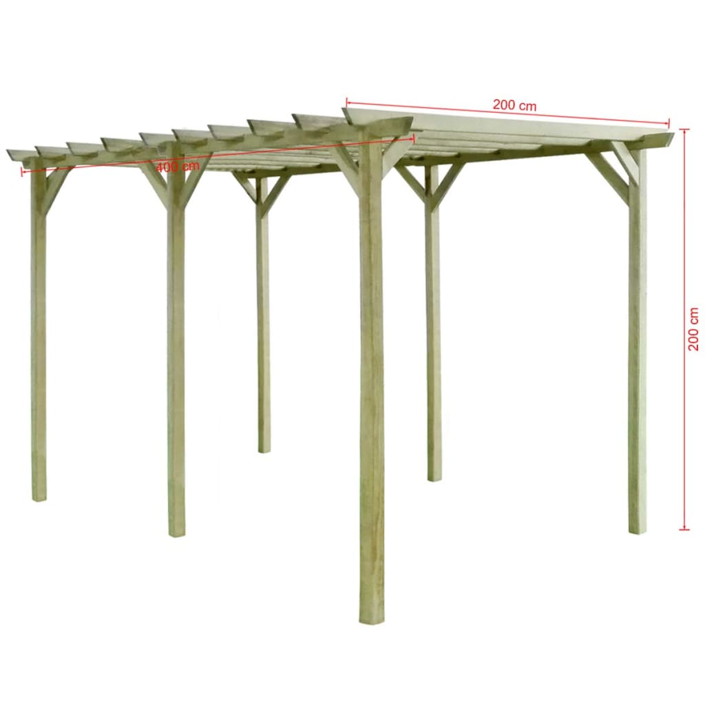 vidaXL Garden Pergola 4x2x2 m Impregnated Pinewood