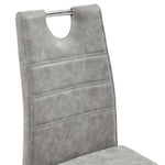 vidaXL 5-częściowy zestaw mebli do jadalni, jasnoszary, sztuczna skóra