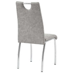 vidaXL 5-częściowy zestaw mebli do jadalni, jasnoszary, sztuczna skóra